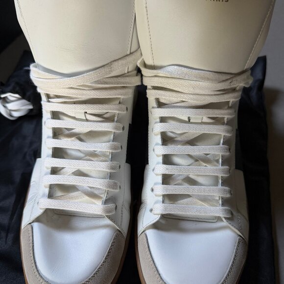 Saint Laurent SL/10H White Black Classic Court High Sneakers Sz 41 barely worn - Picture 4 of 12